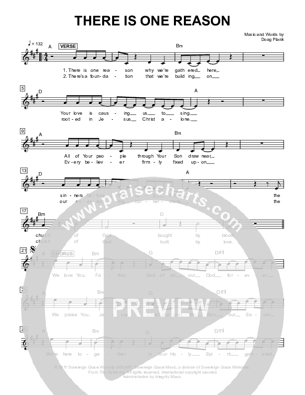 There Is One Reason Lead Sheet (Sovereign Grace)