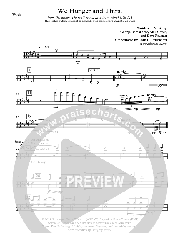 We Hunger And Thirst Viola (Sovereign Grace)