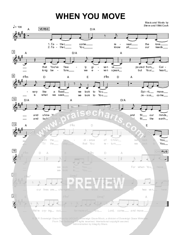 When You Move Lead Sheet (Sovereign Grace)