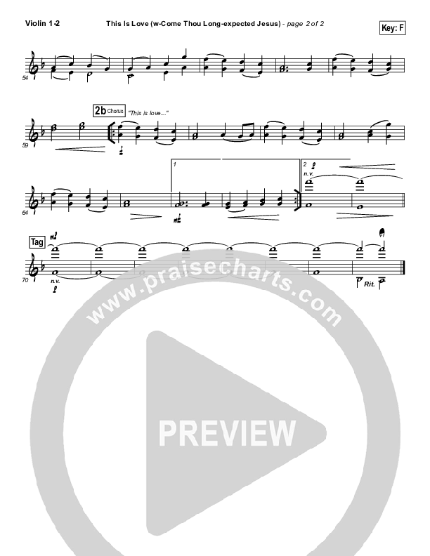 This Is Love (with Come Thou Long Expected Jesus) Violin 1/2 (Paul Baloche / Kathryn Scott)