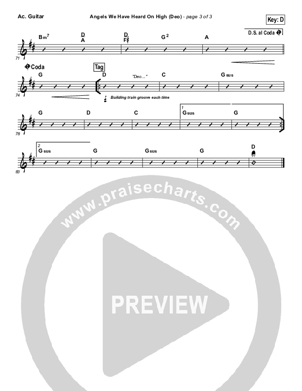 Angels We Have Heard On High (Deo) Acoustic Guitar (Paul Baloche)