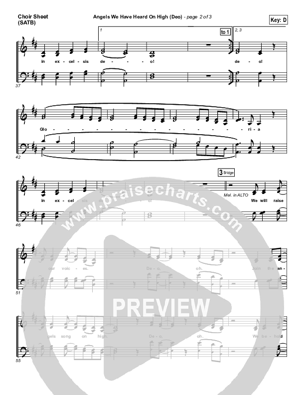 Angels We Have Heard On High (Deo) Choir Vocals (SATB) (Paul Baloche)