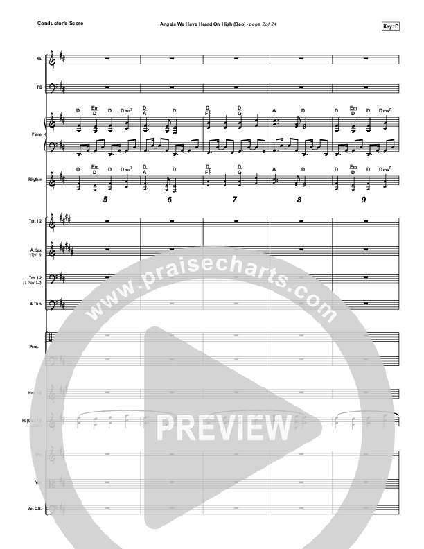 Angels We Have Heard On High (Deo) Conductor's Score (Paul Baloche)