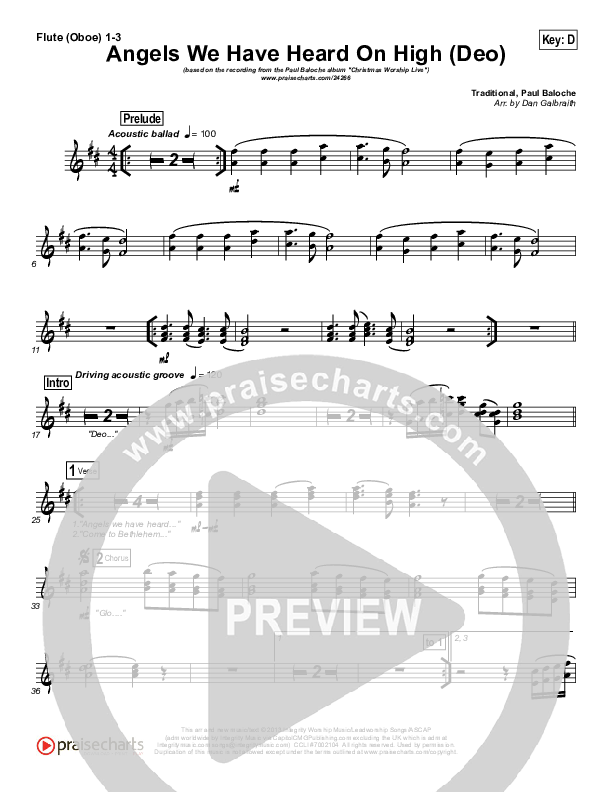 Angels We Have Heard On High (Deo) Wind Pack (Paul Baloche)