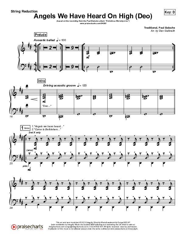 Angels We Have Heard On High (Deo) Synth Strings (Paul Baloche)