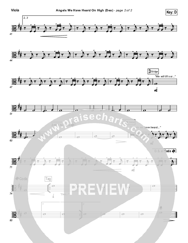 Angels We Have Heard On High (Deo) Viola (Paul Baloche)