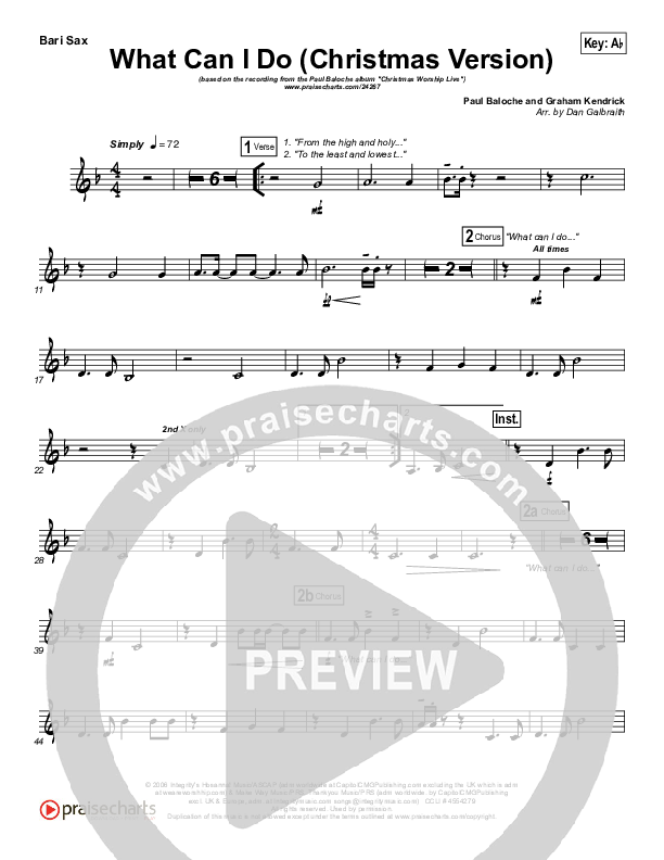 What Can I Do (Christmas) Bari Sax (Paul Baloche)