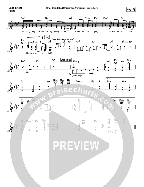 What Can I Do (Christmas) Lead Sheet (SAT) (Paul Baloche)