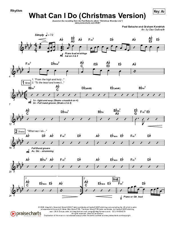 What Can I Do (Christmas) Rhythm Chart (Paul Baloche)