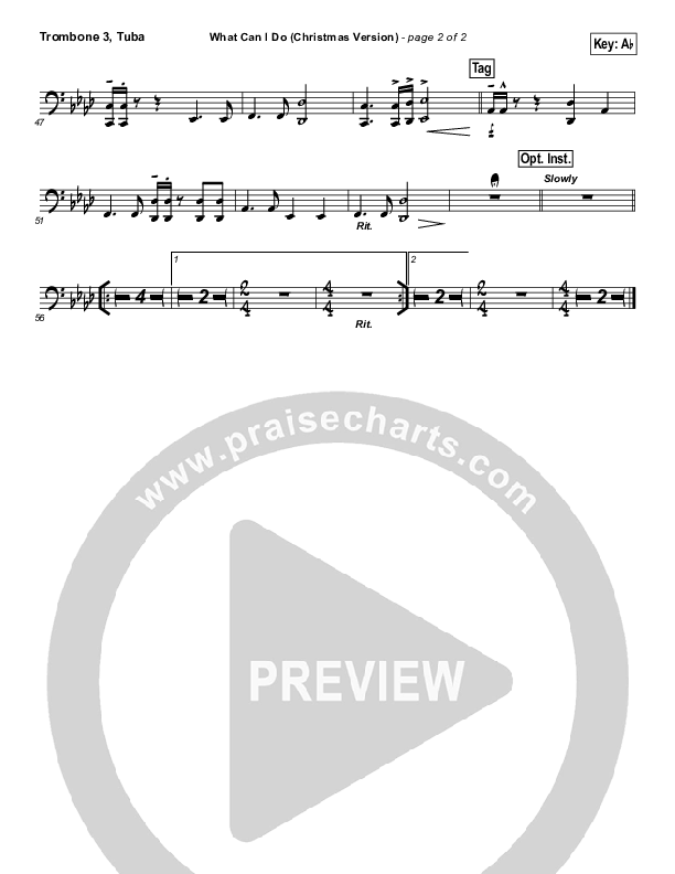What Can I Do (Christmas) Trombone 3/Tuba (Paul Baloche)