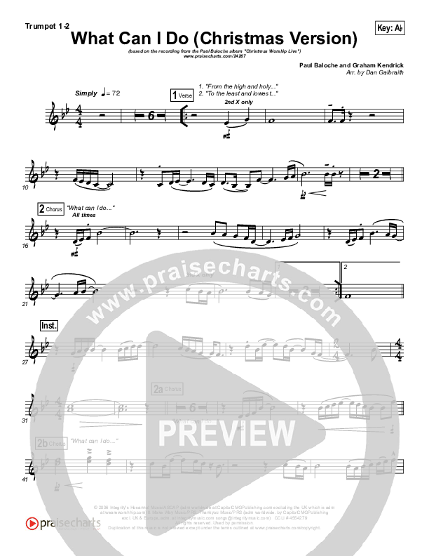What Can I Do (Christmas) Trumpet 1,2 (Paul Baloche)