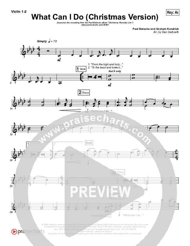 What Can I Do (Christmas) Violin 1/2 (Paul Baloche)