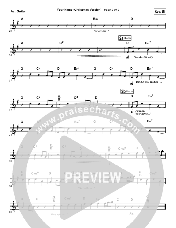 Your Name (Christmas Version) Acoustic Guitar (Paul Baloche)