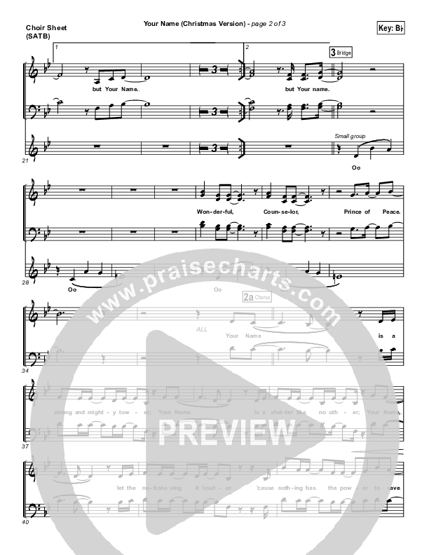 Your Name (Christmas Version) Choir Sheet (SATB) (Paul Baloche)