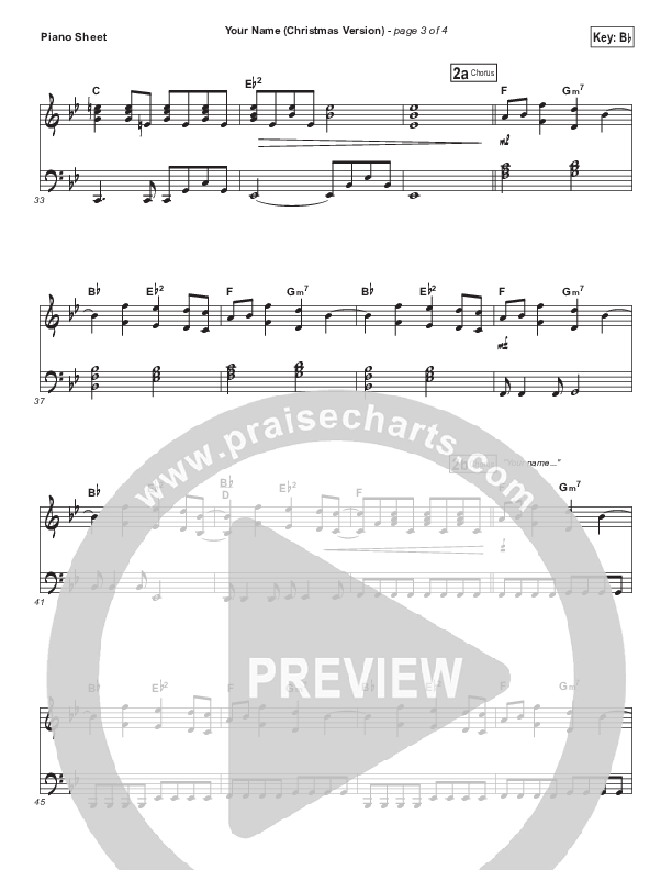Your Name (Christmas Version) Piano Sheet (Paul Baloche)