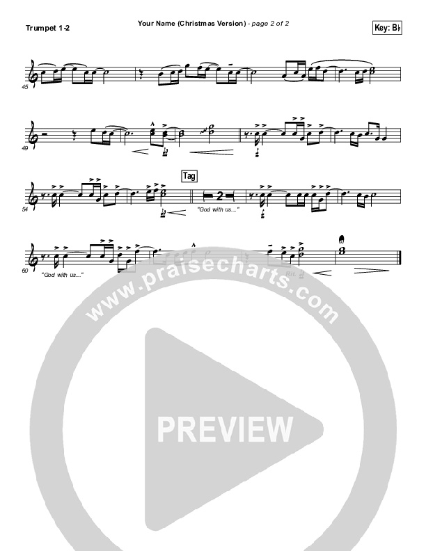 Your Name (Christmas Version) Trumpet 1,2 (Paul Baloche)