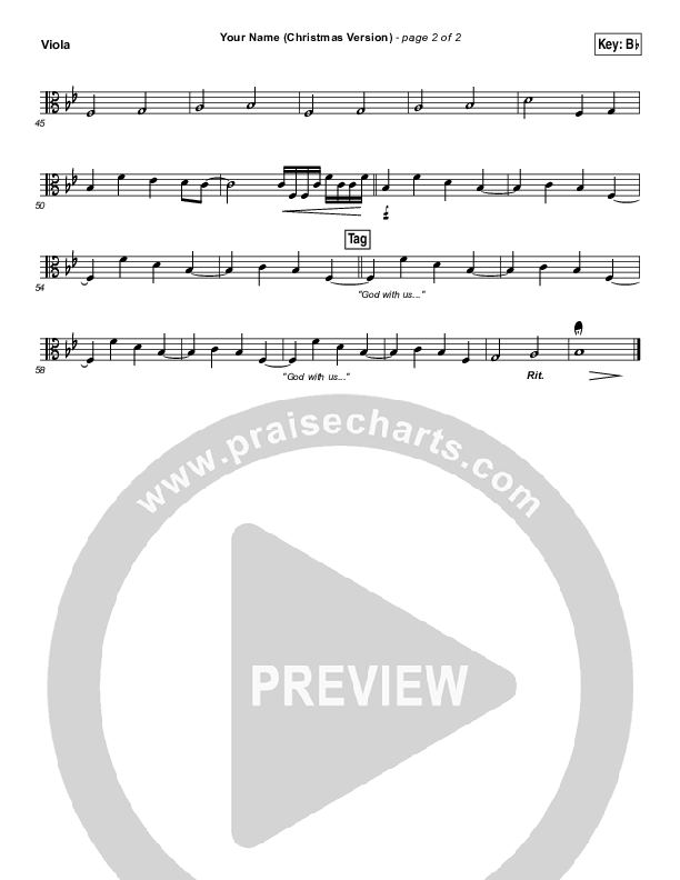 Your Name (Christmas Version) Viola (Paul Baloche)