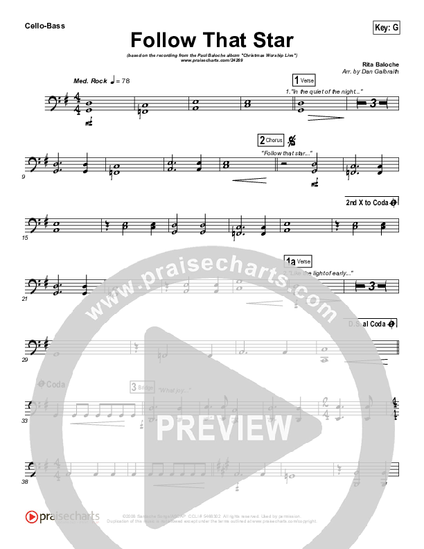 Follow That Star Cello/Bass (Paul Baloche)