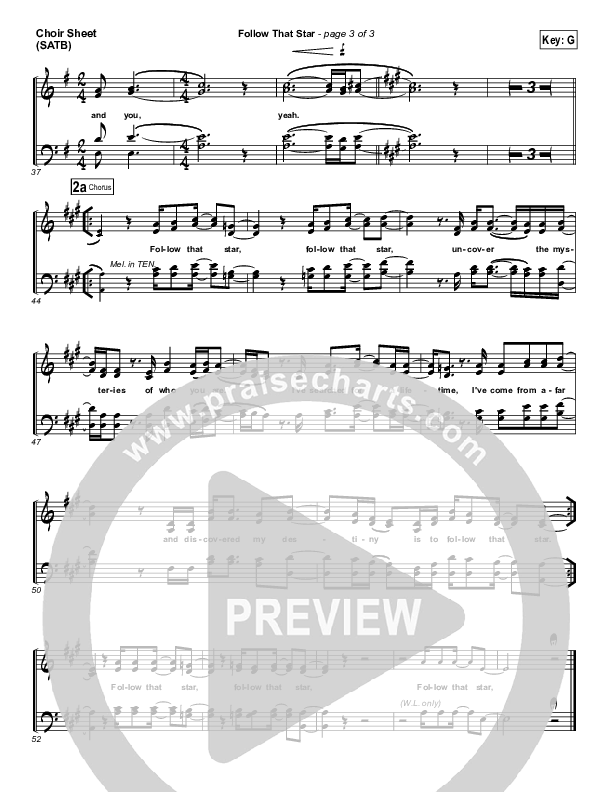 Follow That Star Choir Sheet (SATB) (Paul Baloche)