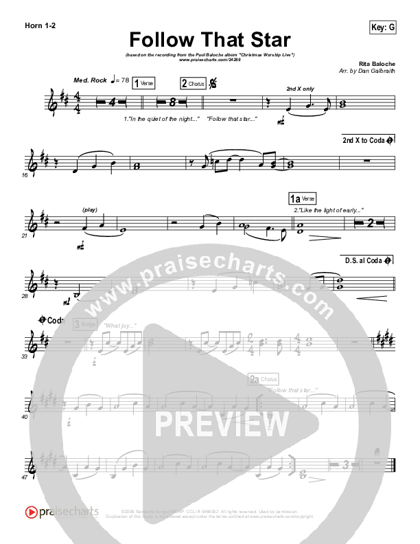 Follow That Star French Horn 1/2 (Paul Baloche)