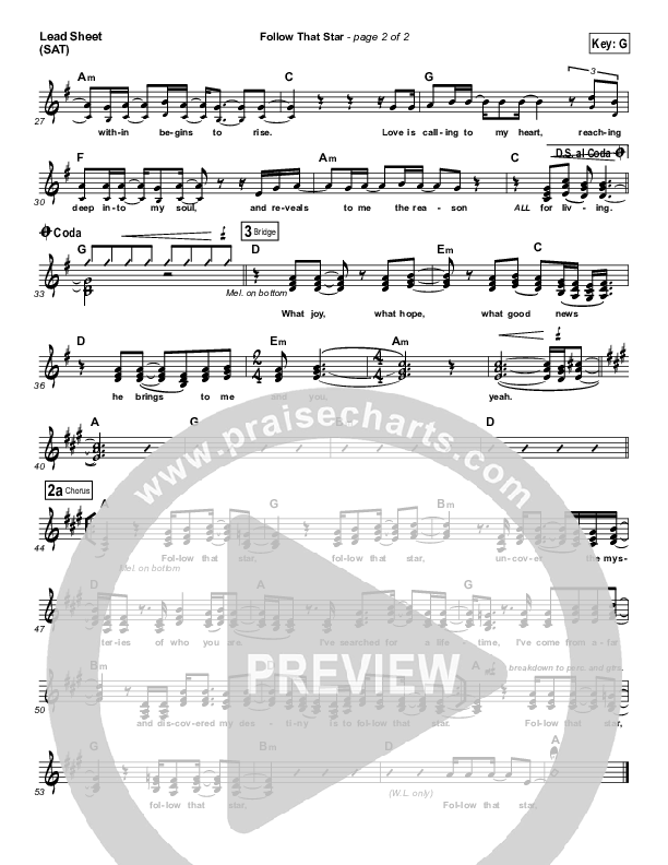 Follow That Star Lead Sheet (SAT) (Paul Baloche)