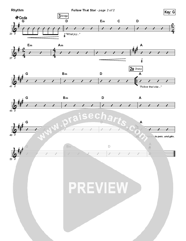 Follow That Star Rhythm Chart (Paul Baloche)