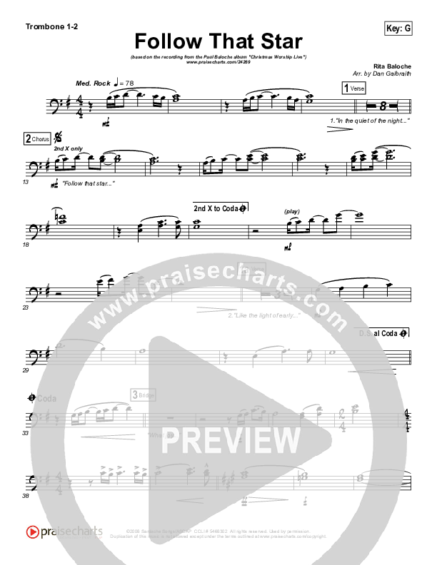 Follow That Star Trombone 1/2 (Paul Baloche)