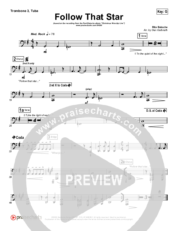 Follow That Star Trombone 3/Tuba (Paul Baloche)