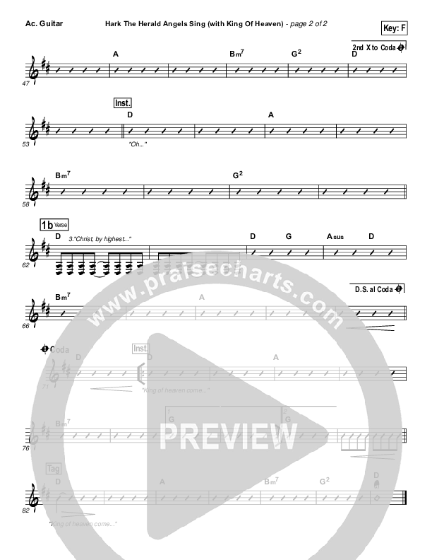 Hark The Herald (with King Of Heaven) Acoustic Guitar (Paul Baloche)