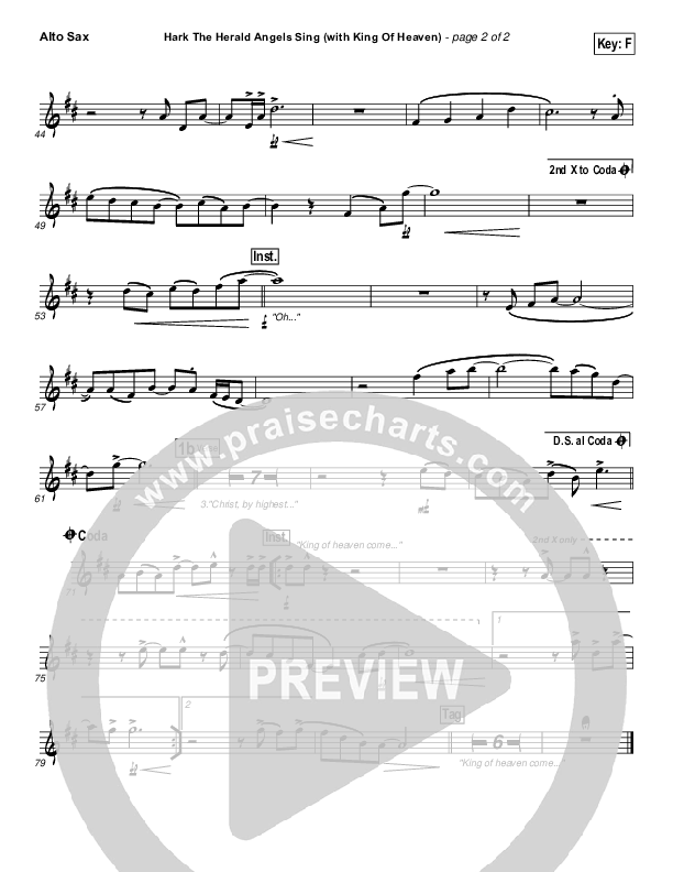 Hark The Herald (with King Of Heaven) Alto Sax (Paul Baloche)