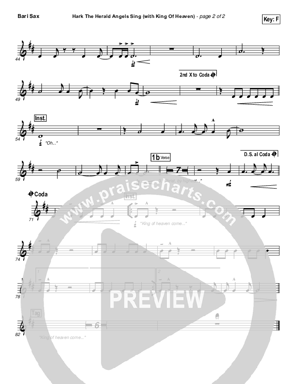 Hark The Herald (with King Of Heaven) Bari Sax (Paul Baloche)