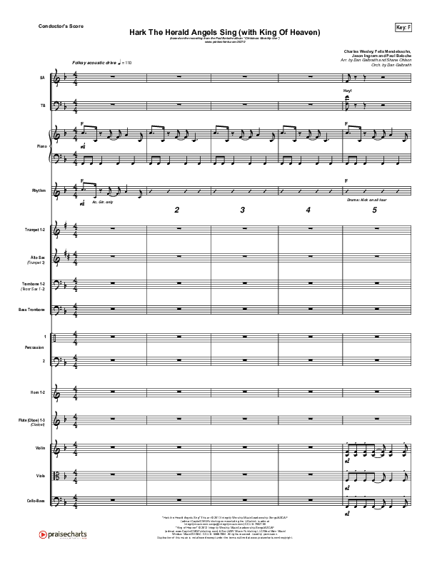 Hark The Herald (with King Of Heaven) Conductor's Score (Paul Baloche)