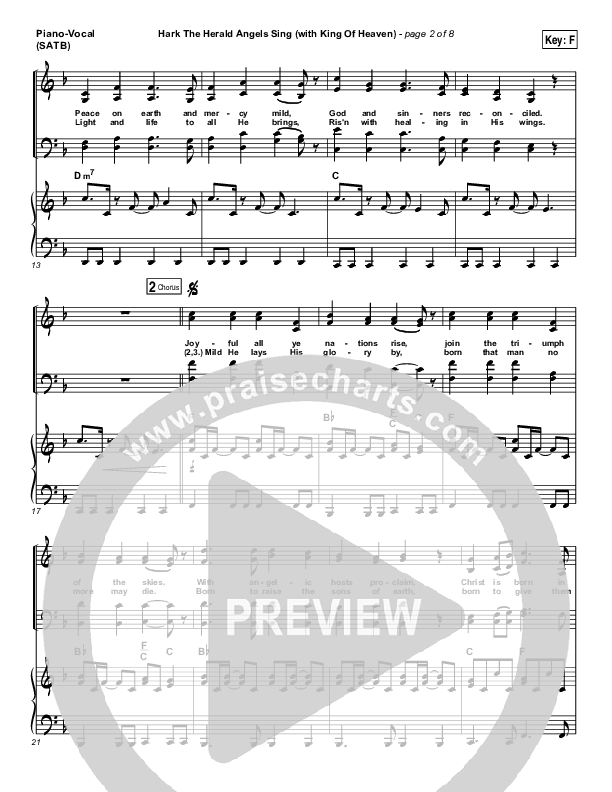 Hark The Herald (with King Of Heaven) Piano/Vocal (SATB) (Paul Baloche)