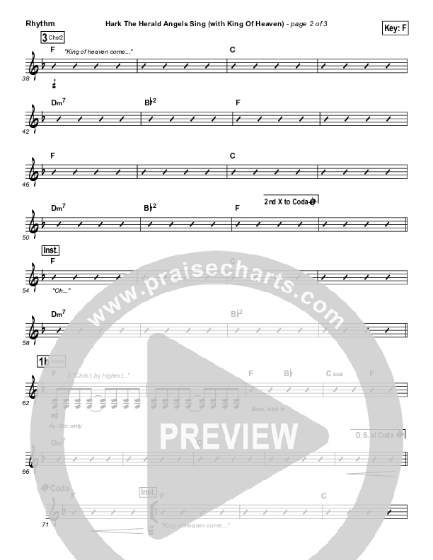 Hark The Herald (with King Of Heaven) Rhythm Chart (Paul Baloche)