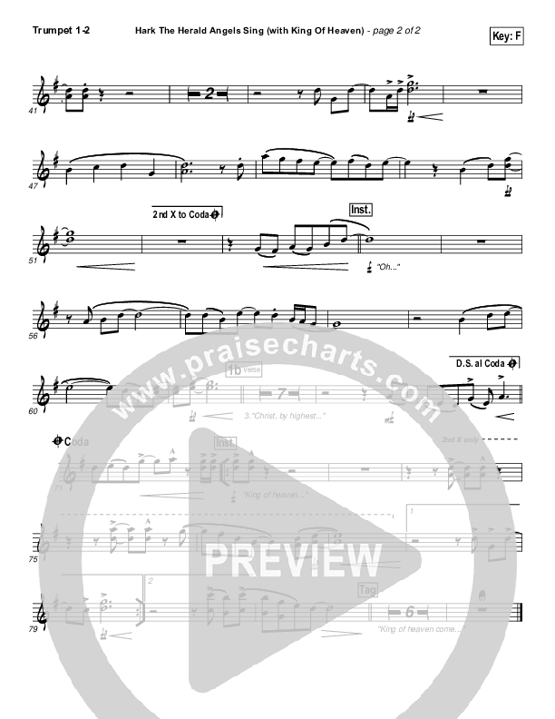 Hark The Herald (with King Of Heaven) Trumpet 1,2 (Paul Baloche)