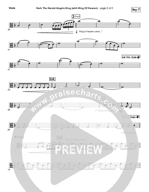 Hark The Herald (with King Of Heaven) Viola (Paul Baloche)