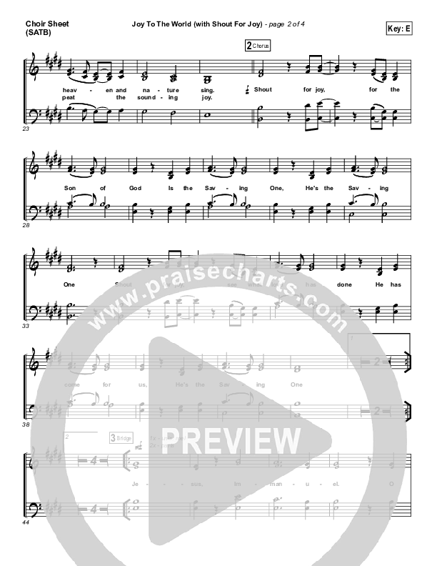 Joy To The World (with Shout For Joy) Choir Vocals (SATB) (Paul Baloche)