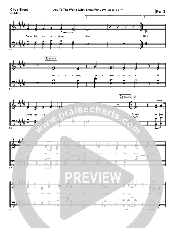 Joy To The World (with Shout For Joy) Choir Sheet (SATB) (Paul Baloche)