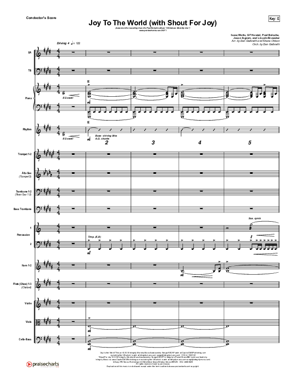 Joy To The World (with Shout For Joy) Conductor's Score (Paul Baloche)