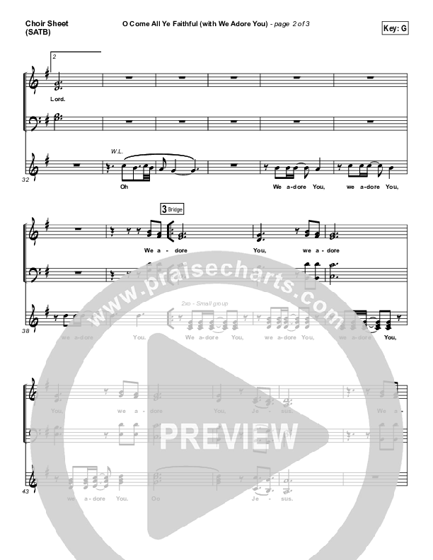 O Come All Ye Faithful (with We Adore You) Choir Vocals (SATB) (Paul Baloche)