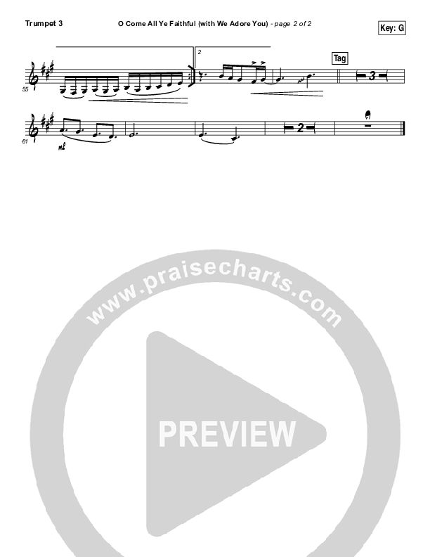 O Come All Ye Faithful (with We Adore You) Trumpet 3 (Paul Baloche)