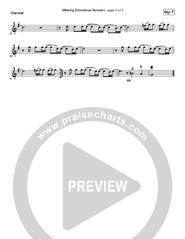 Offering (Christmas) Clarinet (Paul Baloche)