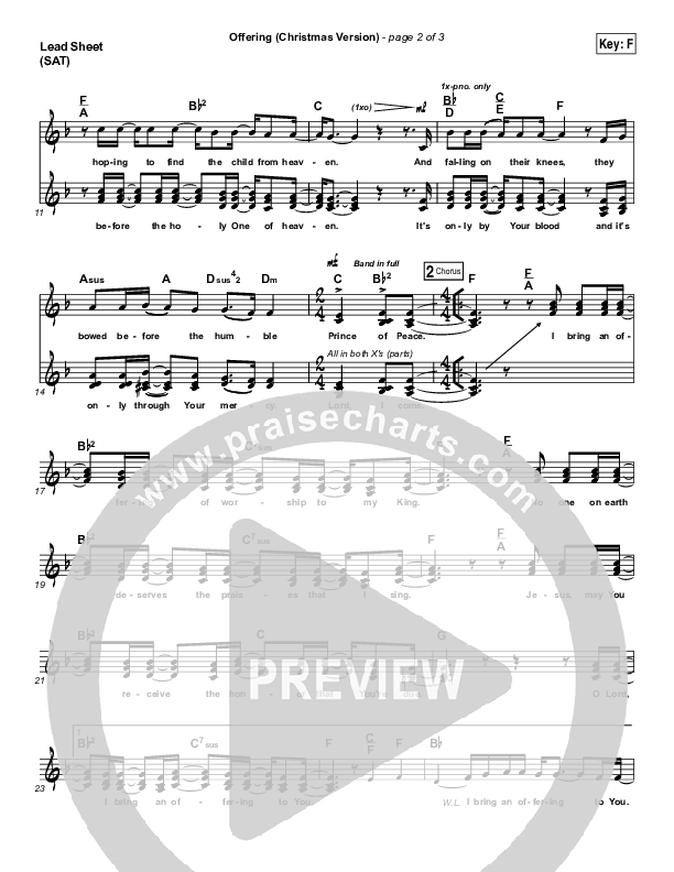 Offering (Christmas) Lead Sheet (SAT) (Paul Baloche)