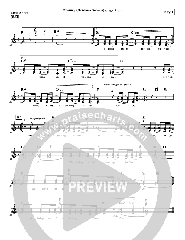 Offering (Christmas) Lead Sheet (SAT) (Paul Baloche)