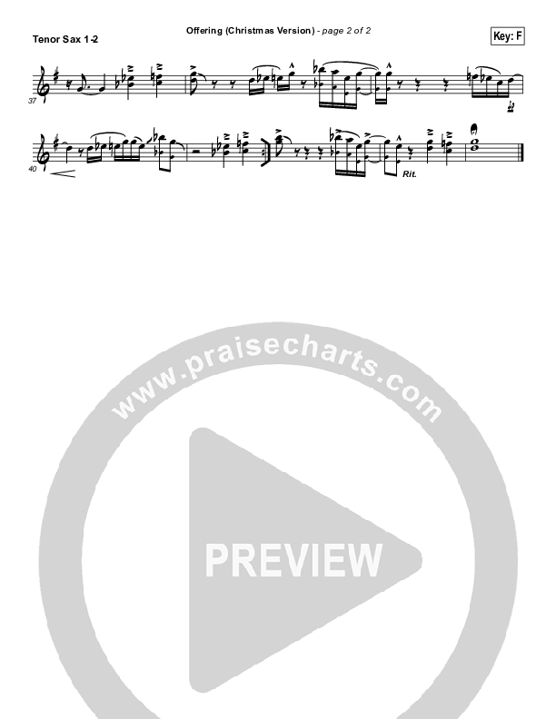 Offering (Christmas) Tenor Sax 1/2 (Paul Baloche)