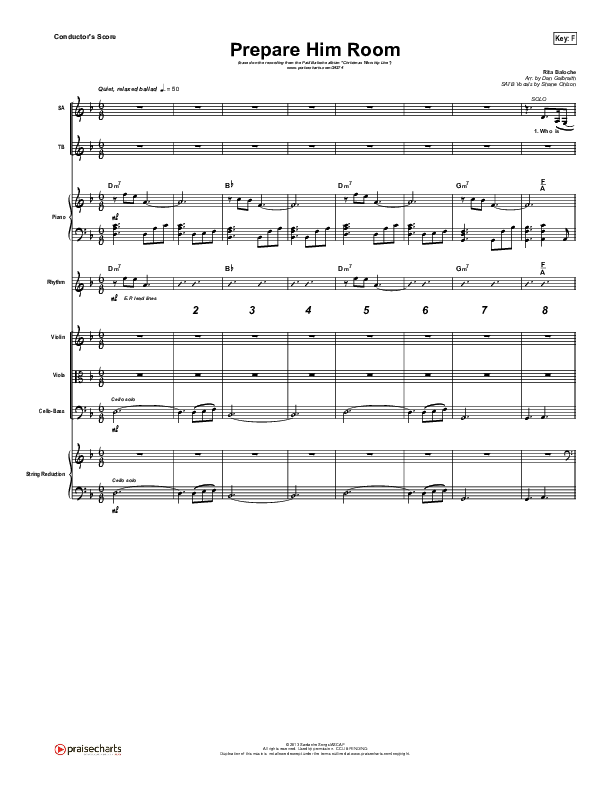 Prepare Him Room Conductor's Score (Paul Baloche)