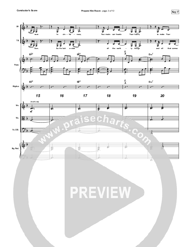 Prepare Him Room Conductor's Score (Paul Baloche)