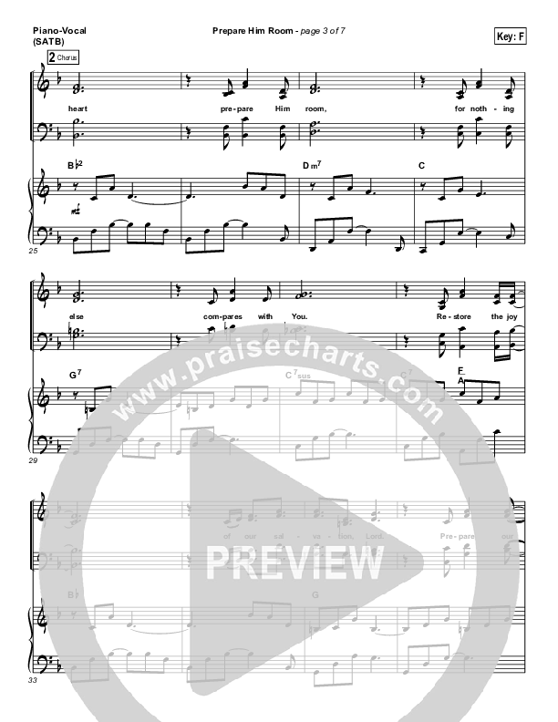 Prepare Him Room Piano/Vocal (SATB) (Paul Baloche)