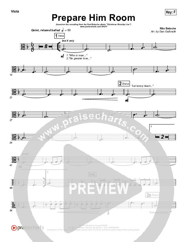 Prepare Him Room Viola (Paul Baloche)