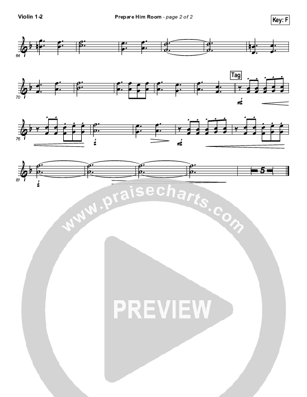 Prepare Him Room Violin 1/2 (Paul Baloche)